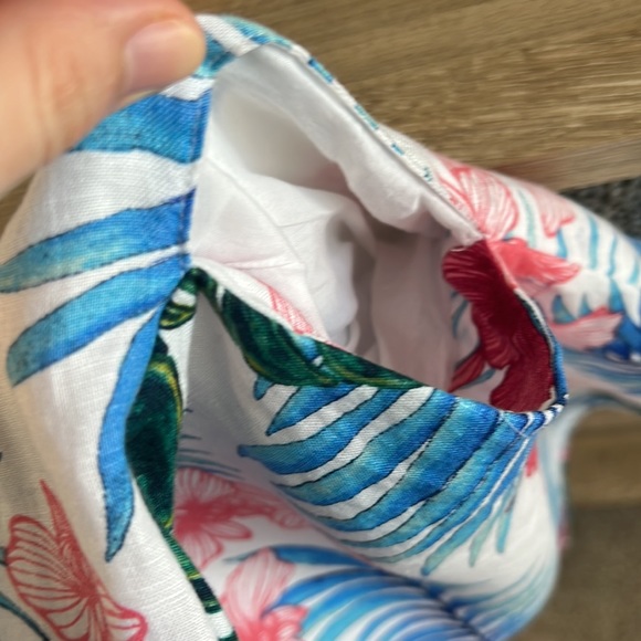 Tommy Bahama 100% Linen Palm Floral Print Dress w/Pockets, Small - Picture 7 of 11